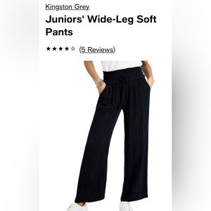 Kingston wide-leg soft pants, with smocked waist